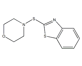 2-(thiomorpholinyl)benzothiazole structural formula