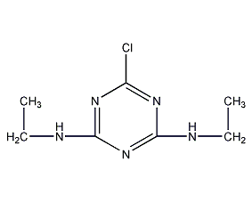 2-chloro-4,6-bis(ethylamino)-1,3,5-tri  azine structural formula