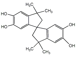 5,5',6,6'-tetrahydroxy-3,3,3',3'  -tetramethyl-1,1'-helical bisindane structural formula