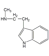 n-ω-methyltryptamine structural formula