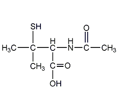 n-acetyl-dl-penicillamine structural formula