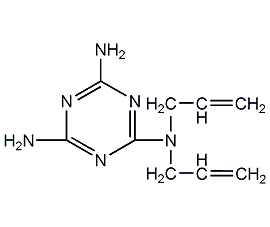 2,4-diamino-6-diallylamino-1,3,5-tri  azine structural formula