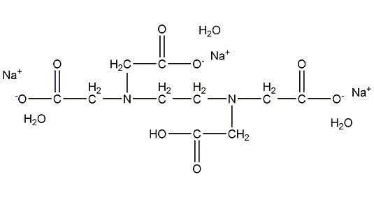 ethylenediamine-n,n,n',n'-tetraacetic acid trisodium salt trihydrate structural formula  