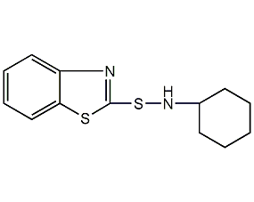 n-cyclohexyl-2-benzothiazole sulfenic acid amide structural formula