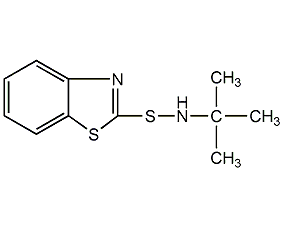 n-tert-butyl-2-benzothiazole sulfenamide structural formula