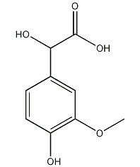 4-hydroxy-3-methoxymandelic acid structural formula